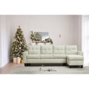 Linox Set + Modern Linen Sofa and Chaise Set + liqana