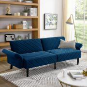 Velfora Sofa + Velvet Three-Seater Sofa + liqana
