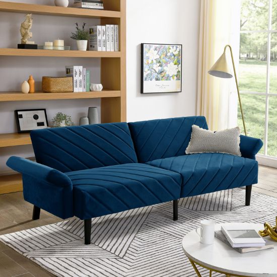 Velfora Sofa + Velvet Three-Seater Sofa + liqana