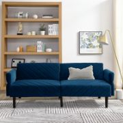 Velfora Sofa + Velvet Three-Seater Sofa + liqana