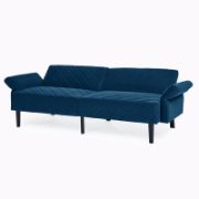 Velfora Sofa + Velvet Three-Seater Sofa + liqana
