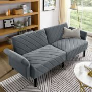 Velfora Sofa + Velvet Three-Seater Sofa + liqana