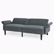 Velfora Sofa + Velvet Three-Seater Sofa + liqana