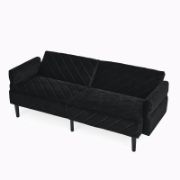 Velfora Sofa + Velvet Three-Seater Sofa + liqana