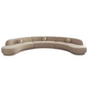 LussoCurve Set + Modular Velvet Curved Sectional Sofa + liqana
