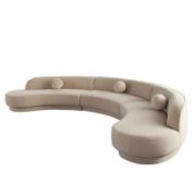 LussoCurve Set + Modular Velvet Curved Sectional Sofa + liqana