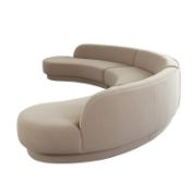 LussoCurve Set + Modular Velvet Curved Sectional Sofa + liqana
