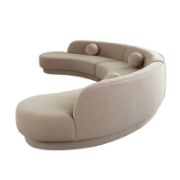 LussoCurve Set + Modular Velvet Curved Sectional Sofa + liqana