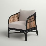 Mahogany Rattan Chair + wooden chair with cushions + liqana