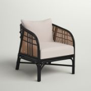 Mahogany Rattan Chair + wooden chair with cushions + liqana