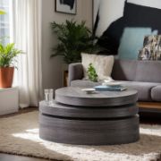 Velka Table + Rotating Oval Coffee Table + liqana