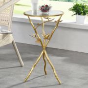 Ghosn Table + nature-inspired glass side table + liqana