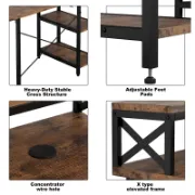 Ruwaa Desk + Wooden Metal Desk with Storage + liqana